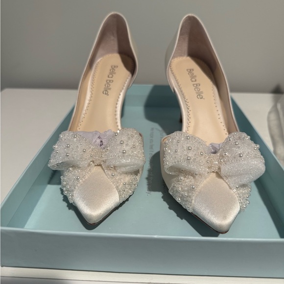 NEW Bella Belle DOROTHY D'Orsay
Wedding Heels with Pearl Bow - Picture 10 of 11